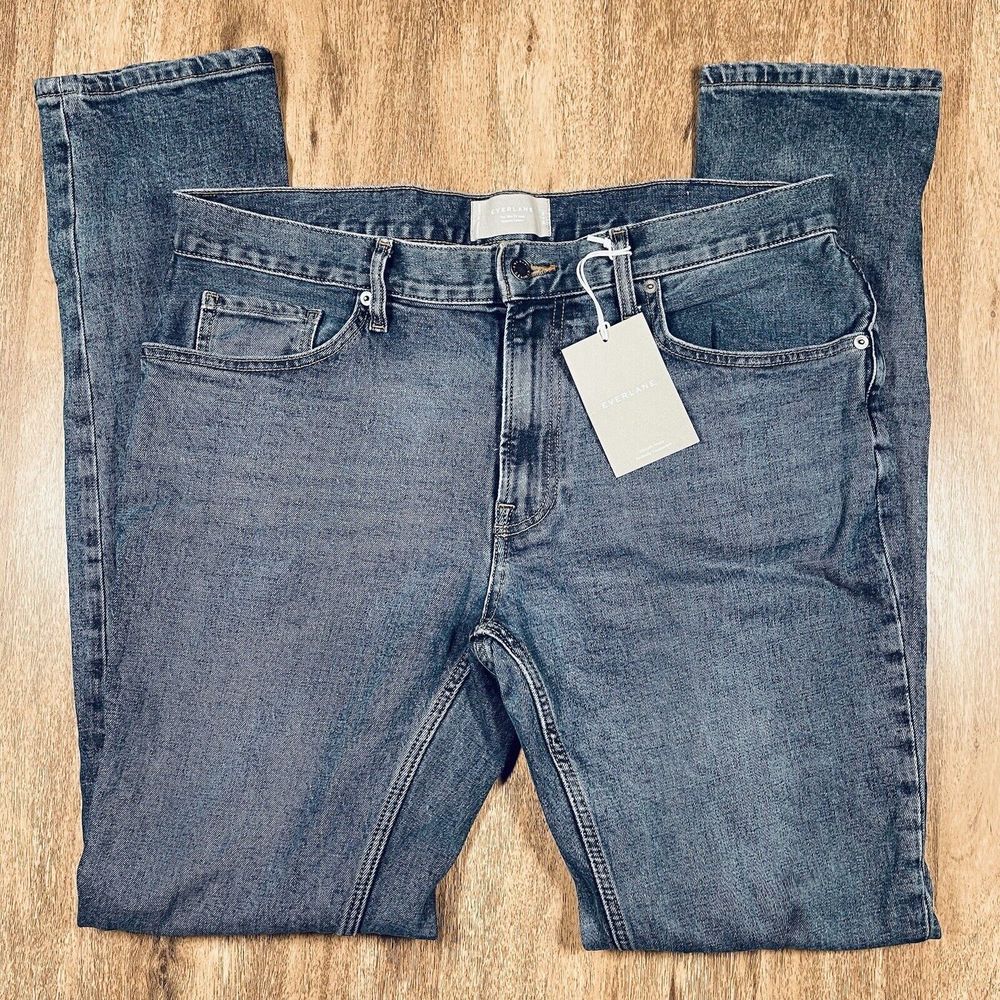 Everlane The Organic Cotton Slim Fit Jean In Faded Indigo Men's 34‎ X 34